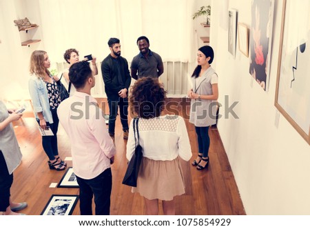 People in an art exhibition