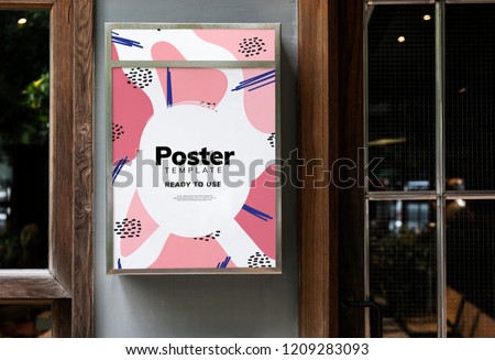 Colorful restaurant signage mockup design