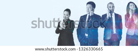 Diverse business people talking on the phone