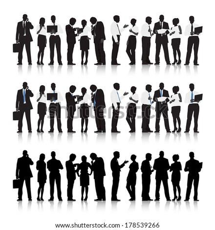 Vector of Multi-ethnic Business People Silhouettes