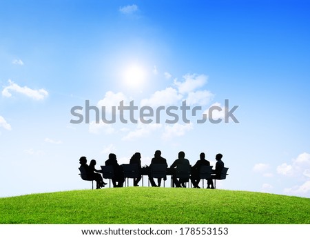 Group of Business People in Outdoor Meeting