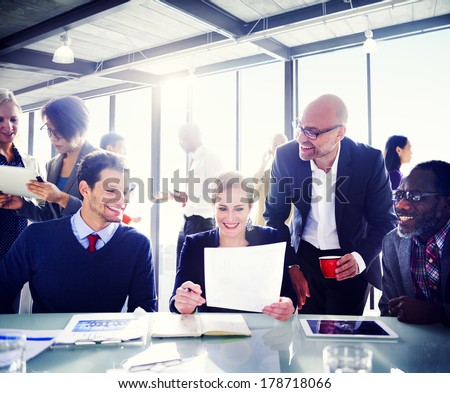 Contemporary Business People Working Together in Office