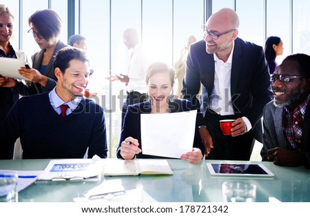 Contemporary Business People in Industrial Office