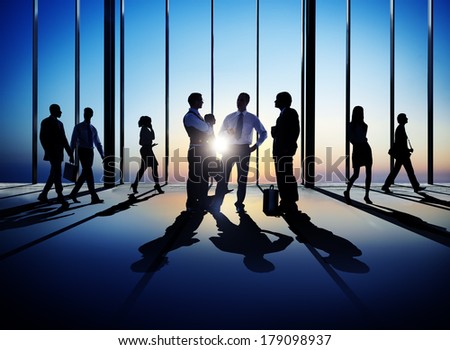 Silhouette of Business People in Office