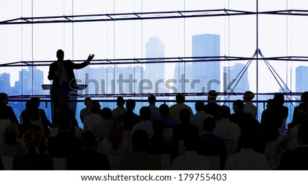 Silhouette of Large Business Presentation