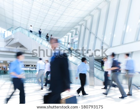 Business Rush Hour in Office Building