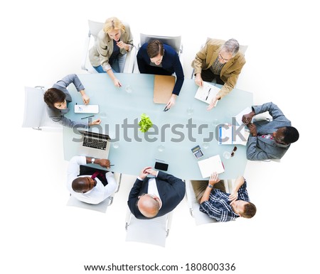 Group Of Business People Around The Conference Table Having A Meeting