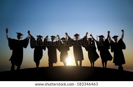 Group Of Diverse International Students Celebrating Graduation