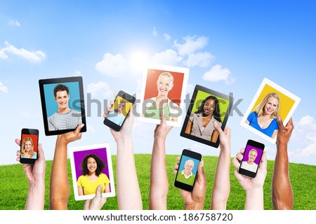Profiles of Multi-Ethnic People in Electronic Devices for Social Media