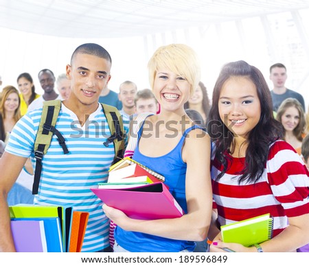 Multi-ethnic young people in lecture room