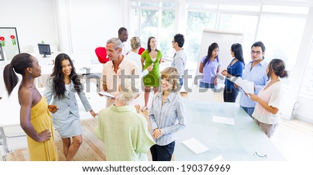 Group of Corporate People having Different Conversations