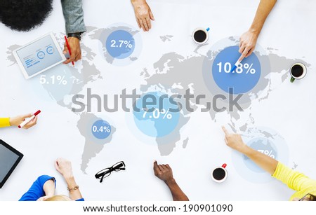 Group of Business People Discussing Global Market
