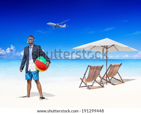 Businessman by the Beach Getting Away From it All