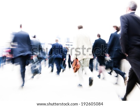People rushing to work.