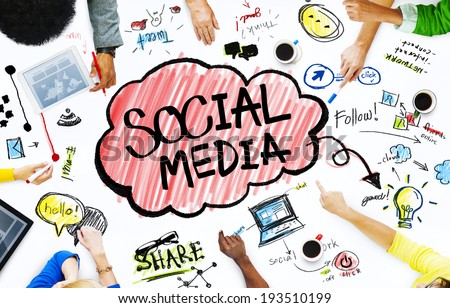 Group of Business People with Social Media Concept