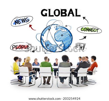 Diverse People Having a Meeting About Global Communication
