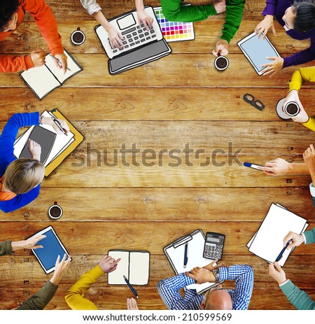 Diverse People in a Meeting and a Copy Space