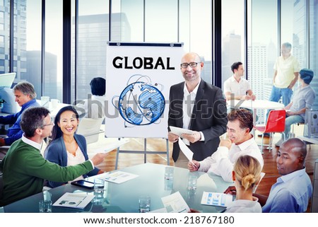 Multiethnic Group of People Discussion with Global Concept
