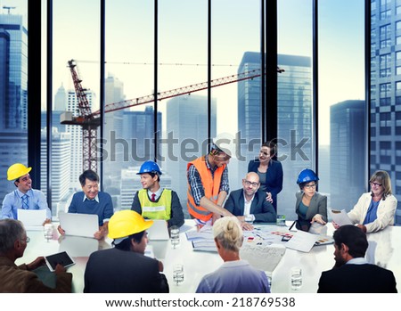 Group of Architect and Engineer Discussion