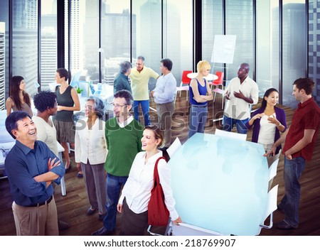 Multiethnic Group of People Smiling in the Office
