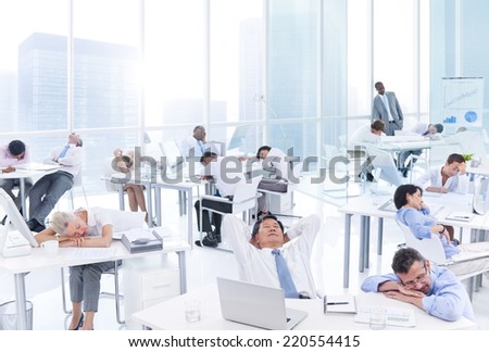 Group of Business People Sleeping in the Office
