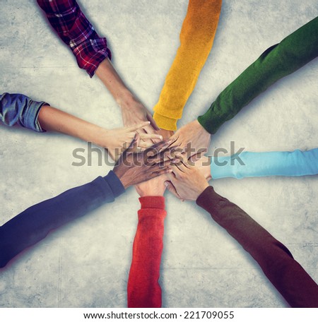 Group of Diverse Hands Together