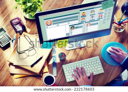 A Man Working in the Office with Computer