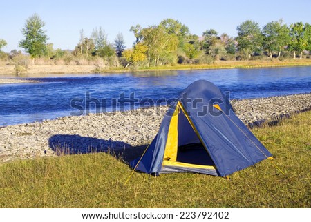 Camping by the beautiful river