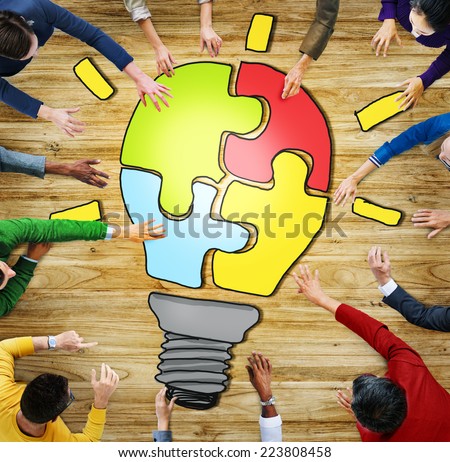 Diverse People with Teamwork and Innovation Concepts Diverse People with Teamwork and Innovation Concepts
