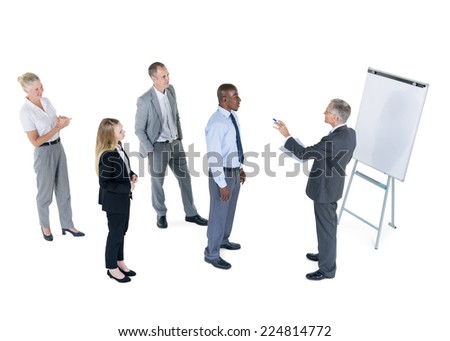 Group Of Business People Learning From A Business Man