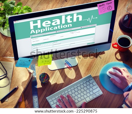 Computer Health Insurance Digital Application Form Concept