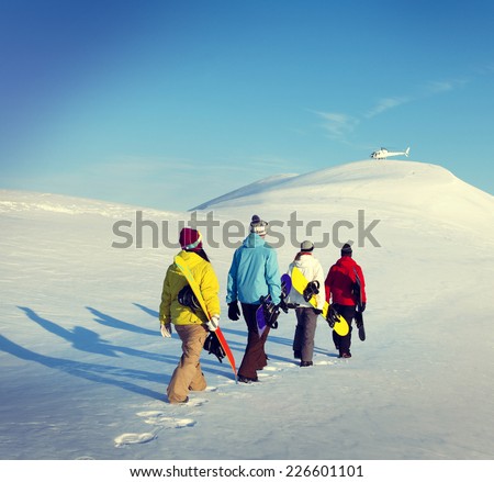 Snowboarders Sport Recreation Winter Concept