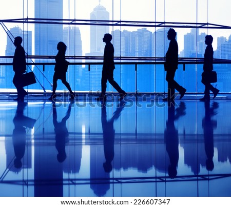 Business People Commuter Walking Office Concept