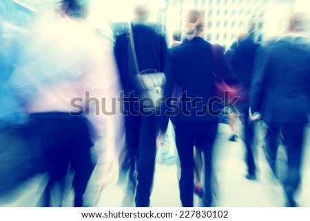 Business People Rush Hour Busy Walking Commuter Concept