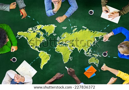 Group of People Blackboard Global Communications Concept