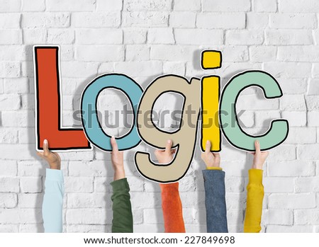 Logic Reason Thought Arms Holding White Bricks Concept