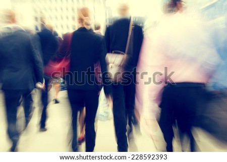 Business People Rush Hour Busy Walking Commuter Concept