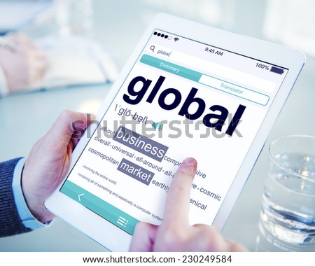 Digital Dictionary Global Business Market Concept