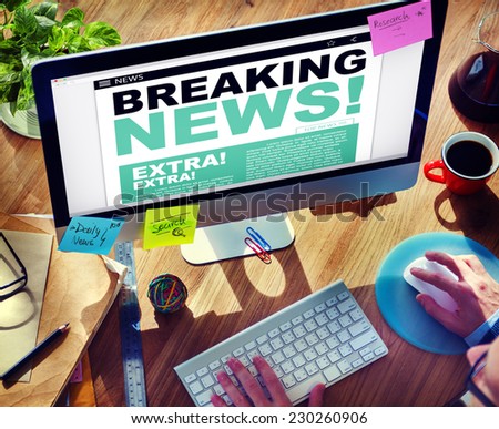 Digital Online Breaking News Headline Concept