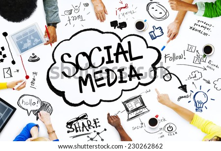 Group of People with Social Media Concept