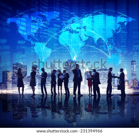 Global Business People Stock Exchange Finance City Concept