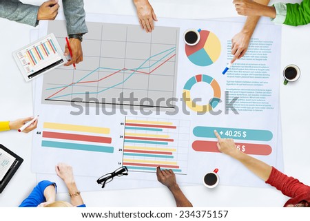 Business People Meeting Planning Analysis Statistics Brainstorming Concept