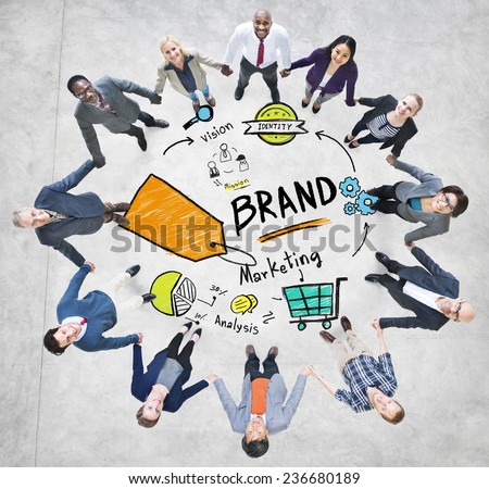 Diverse People Aerial View Holding Hands Brand Concept
