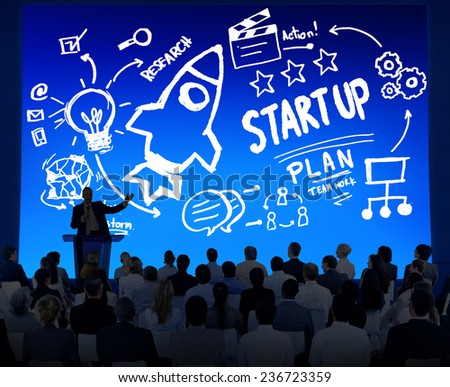 Start Up Business Launch Success Corporate Seminar Concept