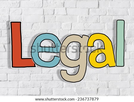 Legal Brick wall Single Word Text Background Clean Concept