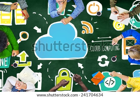 Diversity People Cloud Computing Brainstorming Meeting Concept