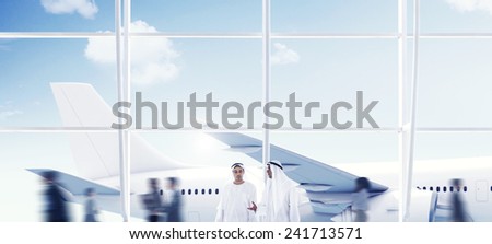 Airport Travel Business Middle Eastern Ethnicity Airplane Concept