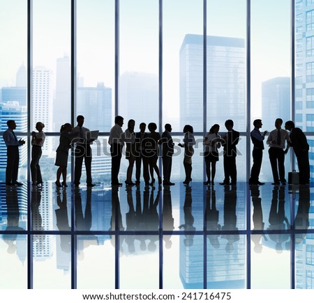 Silhouette Group of Business People Meeting Concept
