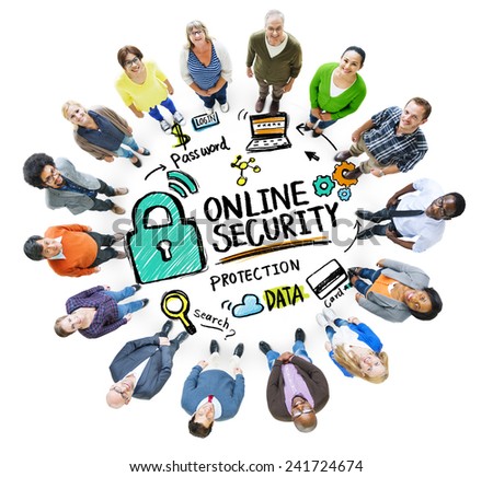 Online Security Protection Internet Safety People Diversity Concept
