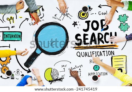 Diversity Hands Searching Job Search Opportunity Concept